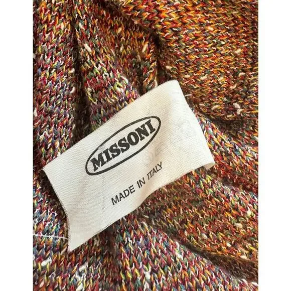 RARE Vintage Missoni Knit Sweater Blazer Shacket Orange Tag Size 52 (US 16) - Picture 8 of 9